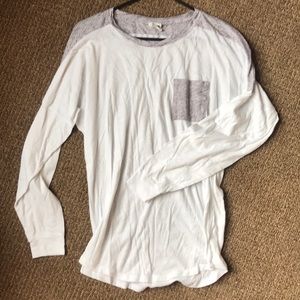 White and grey sleep tee